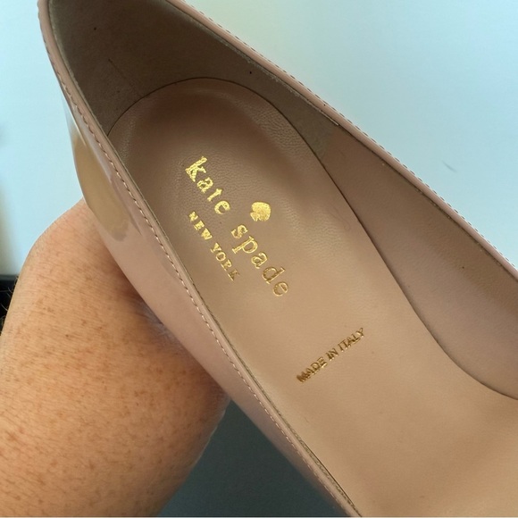 Kate Spade blush pink patent leather Lamare stilettos with bows - size 9 NWT - Picture 7 of 8